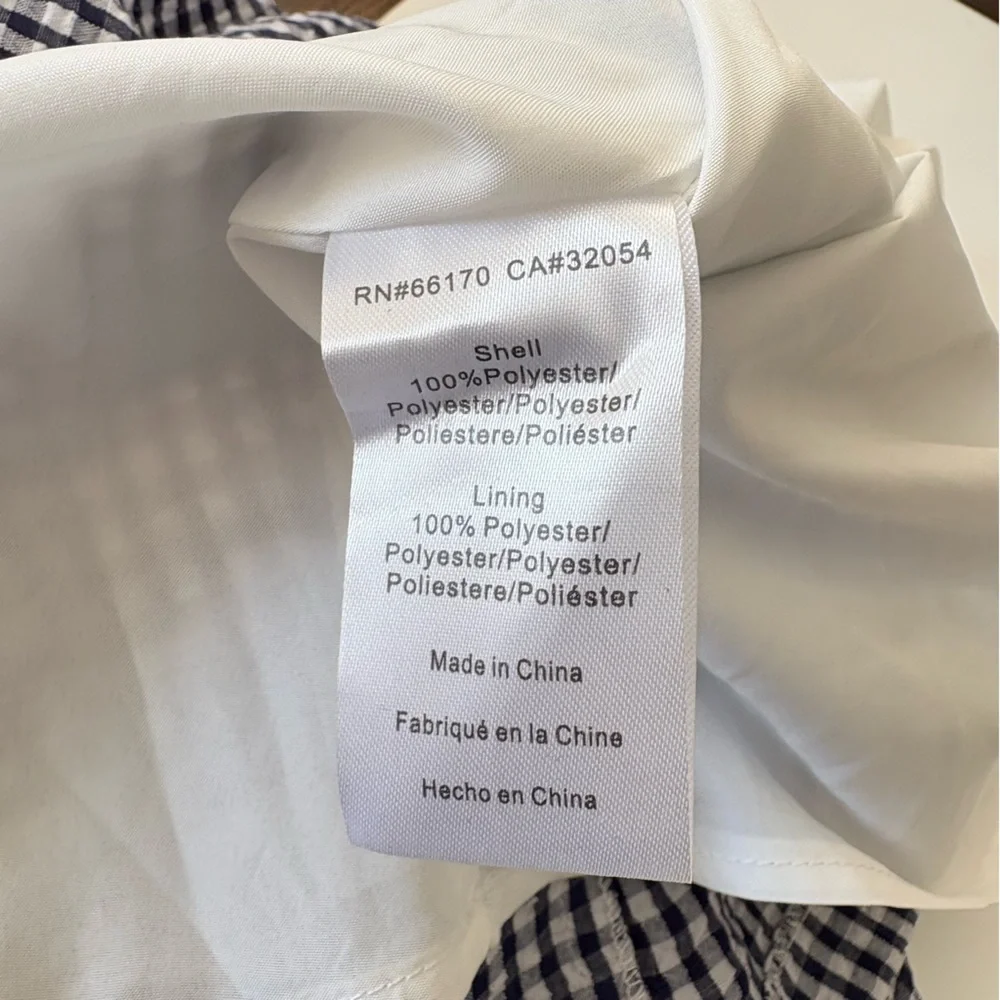 Anthropologie || Hutch Gingham Midi Skirt Smocked Back Blue White XL - Picture 11 of 11